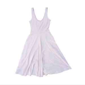 NWT NEW Peach Pastel Pink Sleeveless Midi Dress Tank Top Aline Swing Flare Skirt